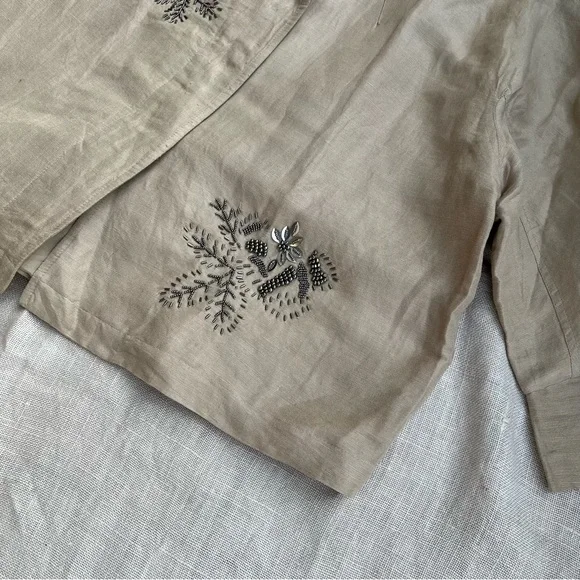 Beige Embellished Shirt - Picture 2 of 8